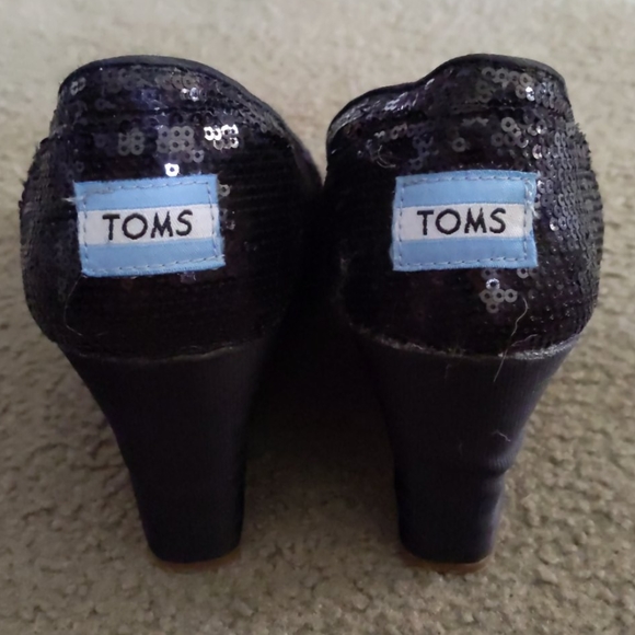 Sparkly black wedges - Picture 4 of 5